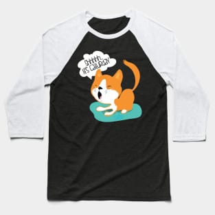 Shhh It's Caturday funny cute cat kitten feline nap t-shirt Baseball T-Shirt